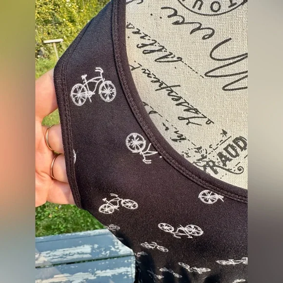 Torrid Black Midi Dress with White Bicycle Design - Picture 9 of 15